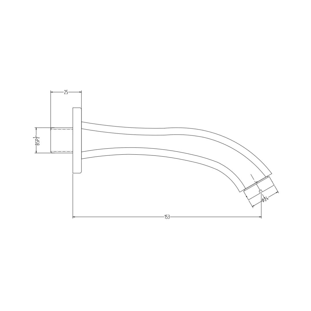 Hindware Wall Mounted Spout Armada F260007 - Chrome