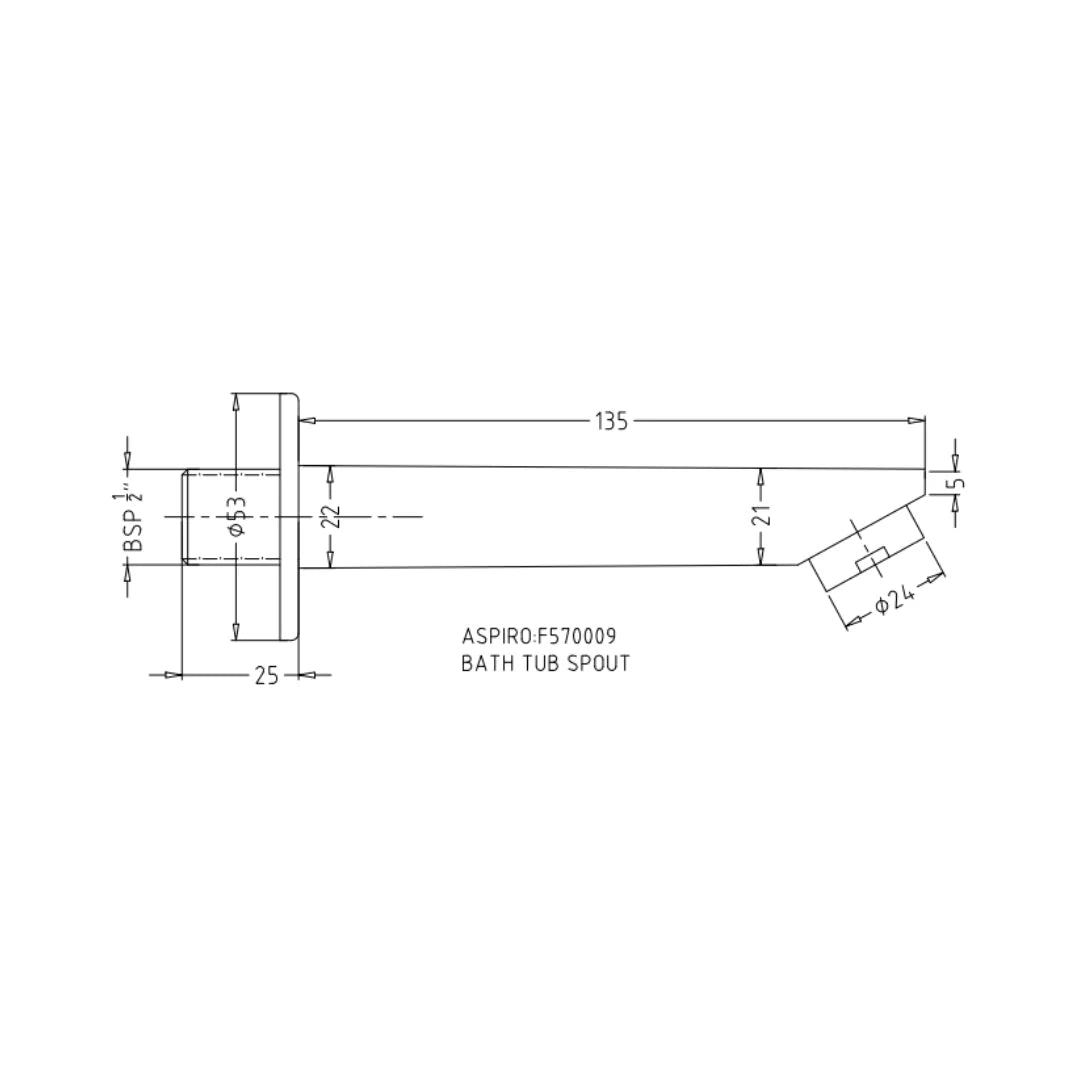 Hindware Wall Mounted Spout Aspiro F570009 - Chrome
