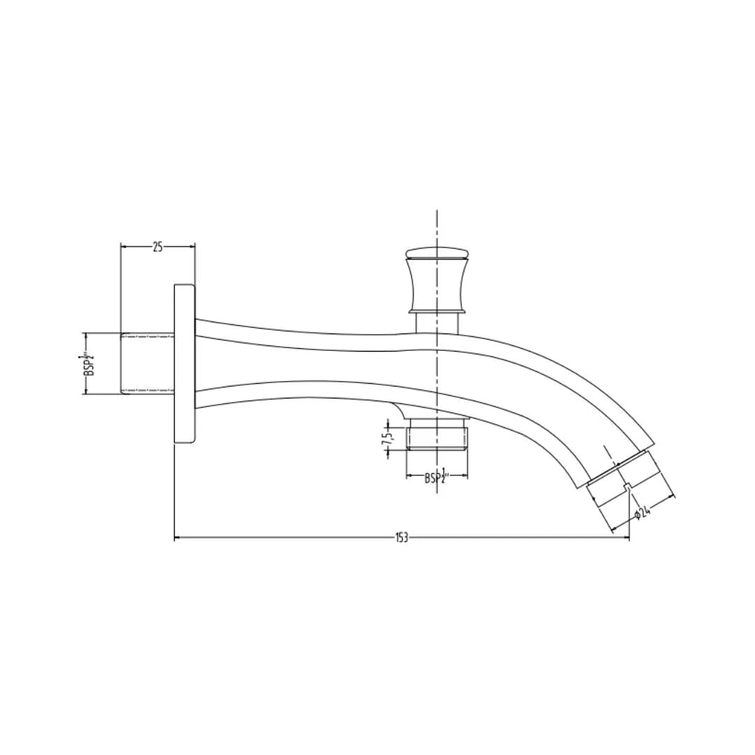 Hindware Wall Mounted Spout Armada F260008 - Chrome