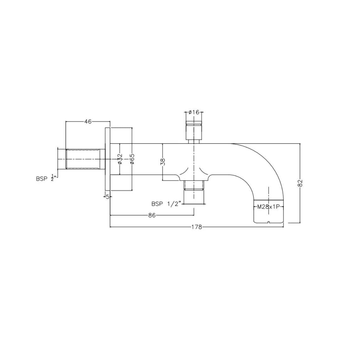 Hindware Wall Mounted Spout Flora F280008 - Chrome