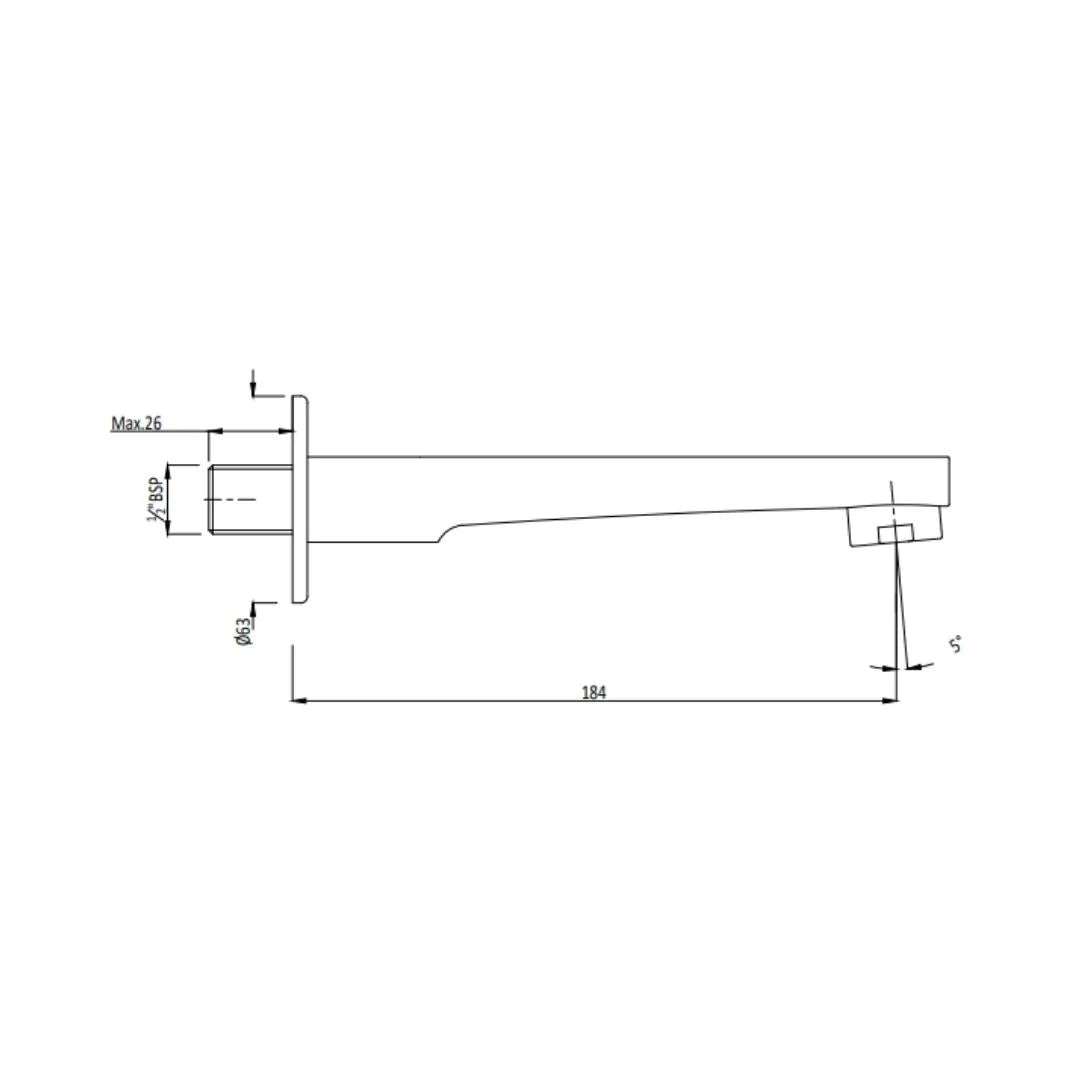 Hindware Wall Mounted Spout Amazon F320009 - Chrome
