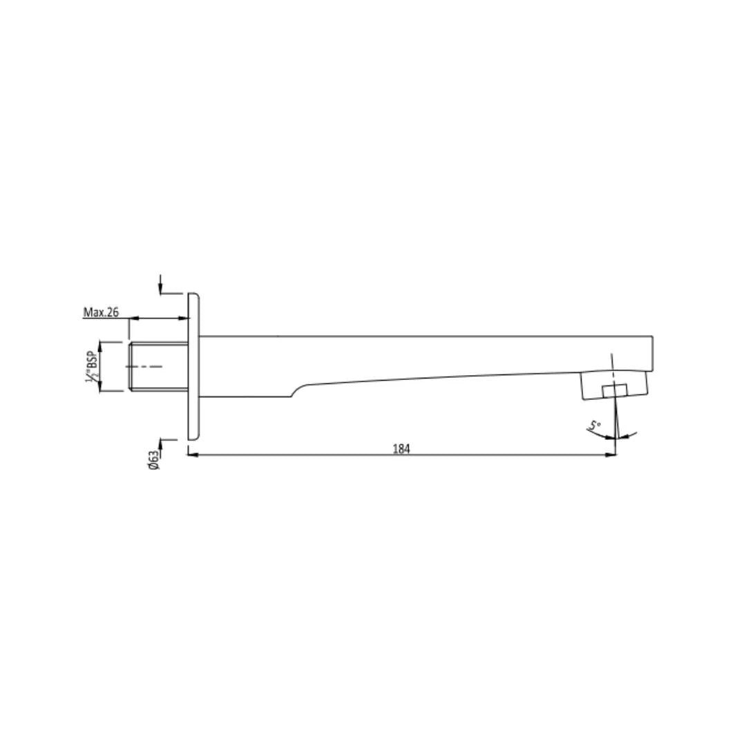 Hindware Wall Mounted Spout Element F360009 - Chrome