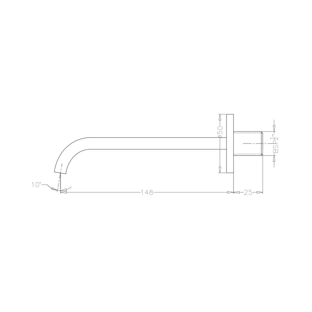 Hindware Wall Mounted Spout Monroe F460006 - Chrome