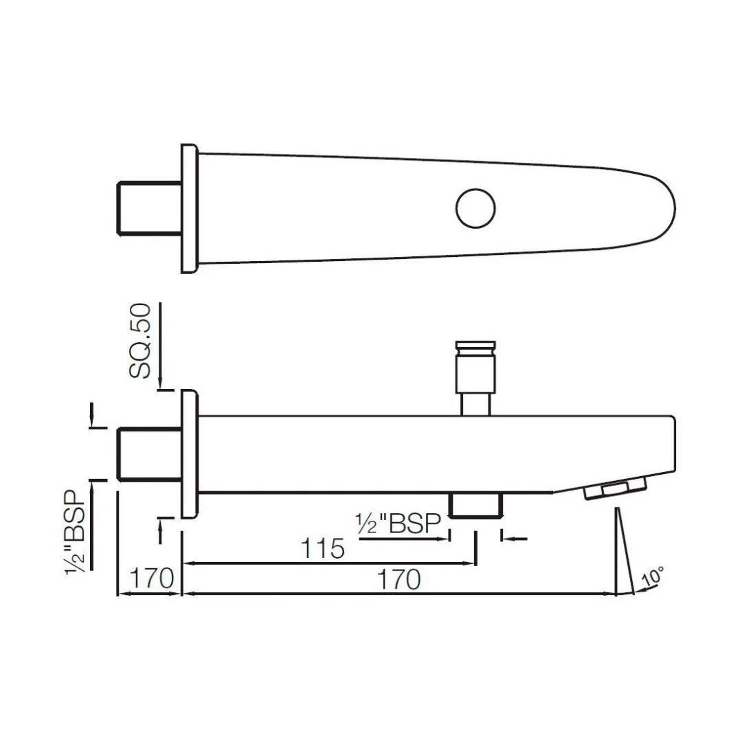 Jaquar Wall Mounted Spout Vignette Prime SPJ-ABR-81463 - Antique Bronze