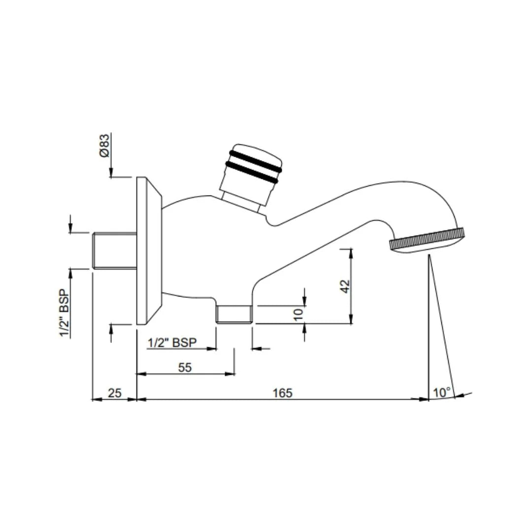 Jaquar Wall Mounted Spout Queens SPJ-BCH-7463 - Black Chrome