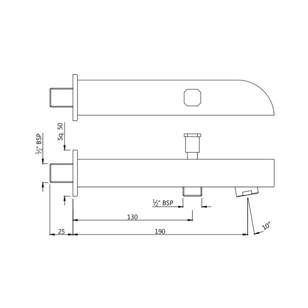 Jaquar Wall Mounted Spout Alive SPJ-BLM-85463 - Black Matt