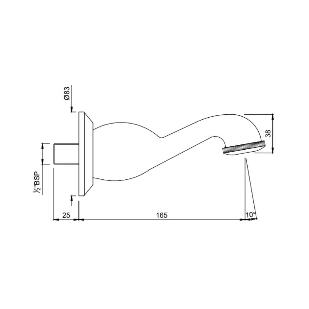 Jaquar Wall Mounted Spout Queens SPJ-GRF-7429 - Graphite
