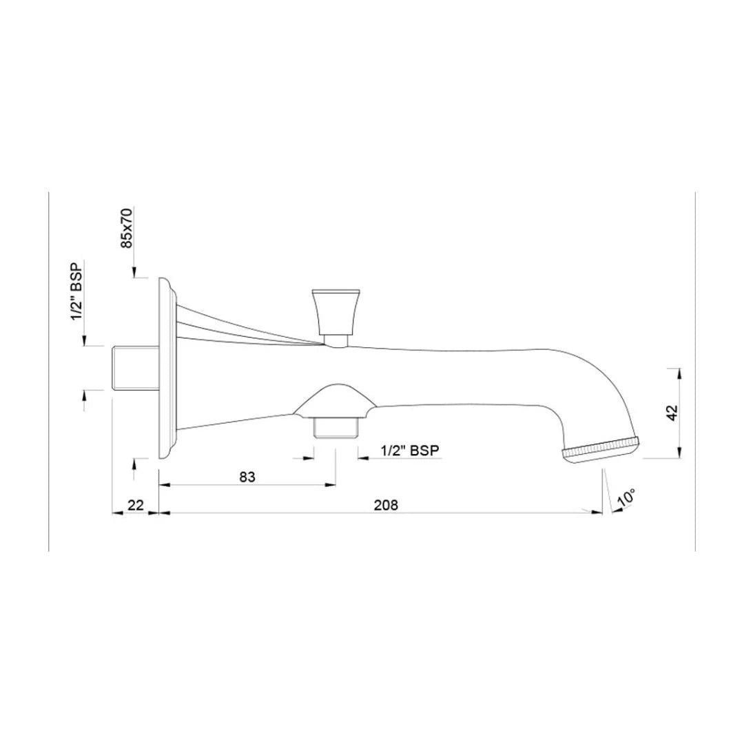 Jaquar Wall Mounted Spout Queens Prime SPJ-GRF-7463PM - Graphite