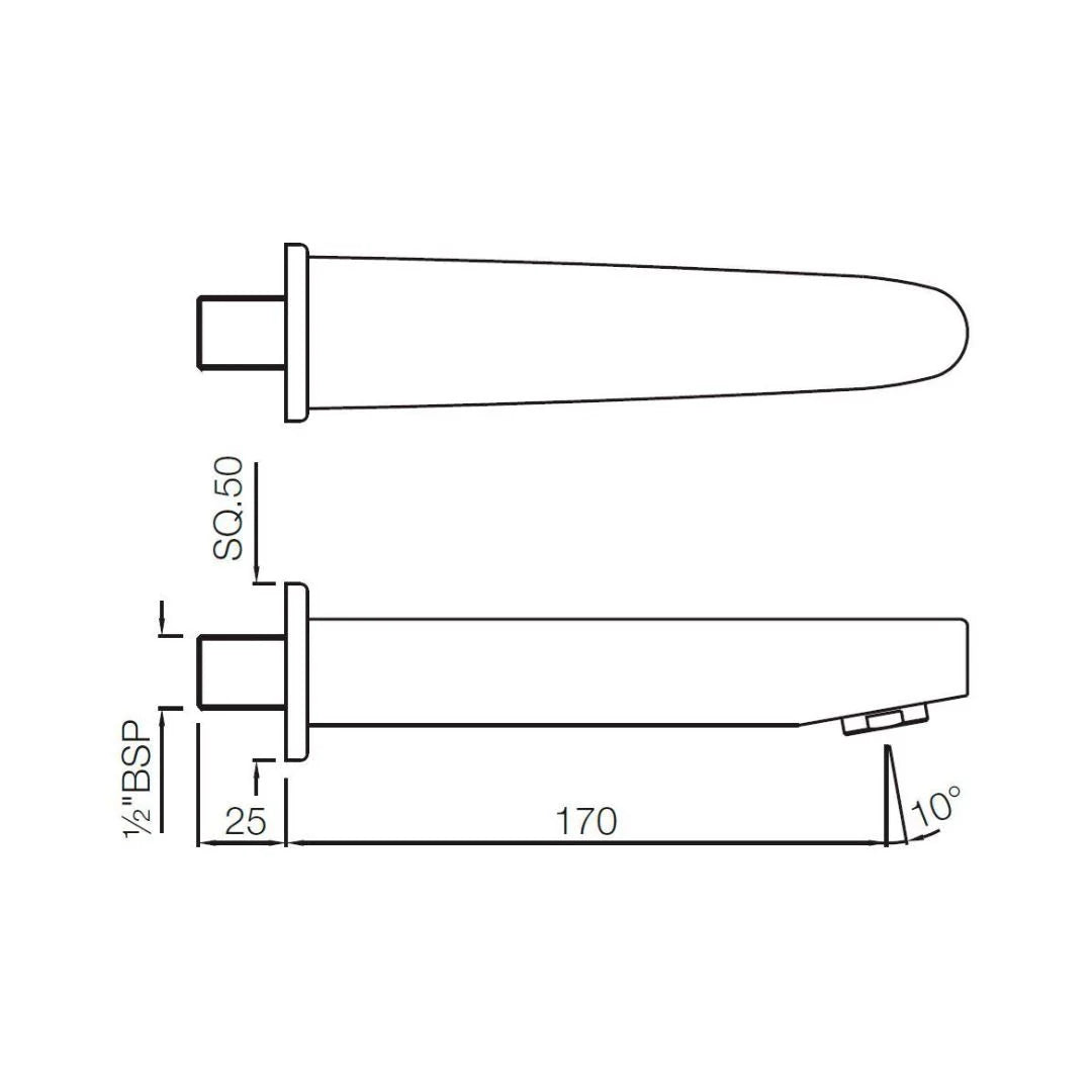 Jaquar Wall Mounted Spout Vignette Prime SPJ-GRF-81429 - Graphite