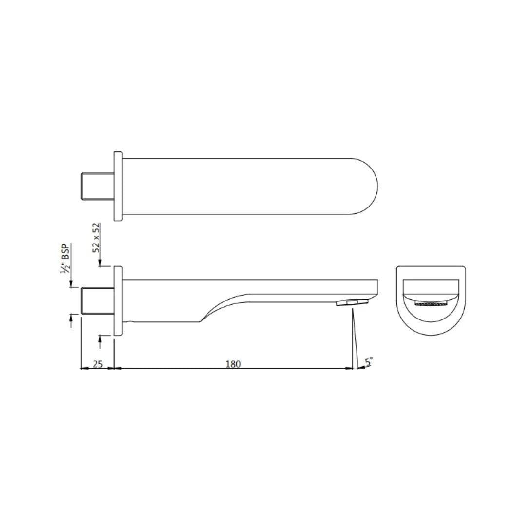 Jaquar Wall Mounted Spout Ornamix Prime SPJ-SSF-10429PM - Stainless Steel