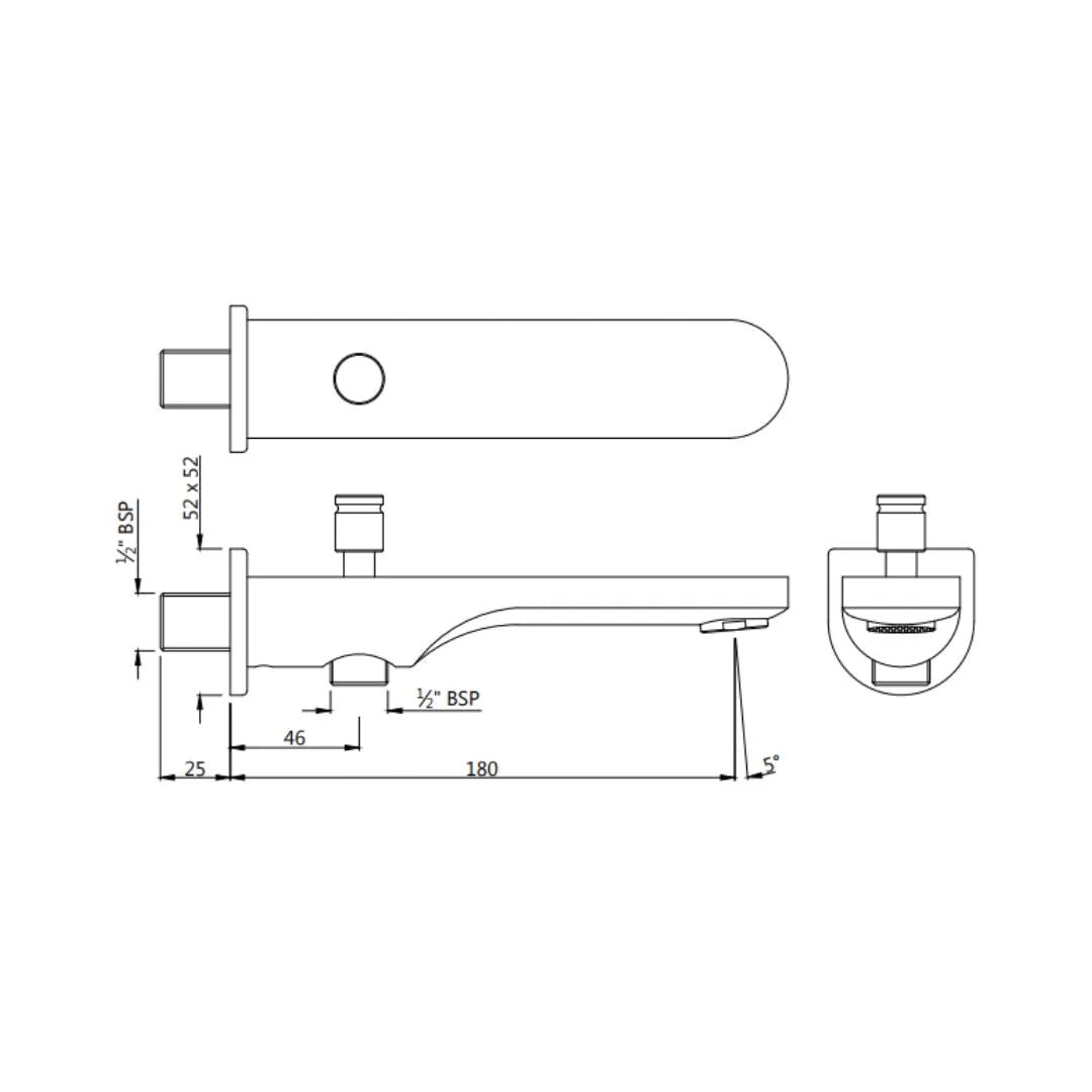 Jaquar Wall Mounted Spout Ornamix Prime SPJ-SSF-10463PM - Stainless Steel