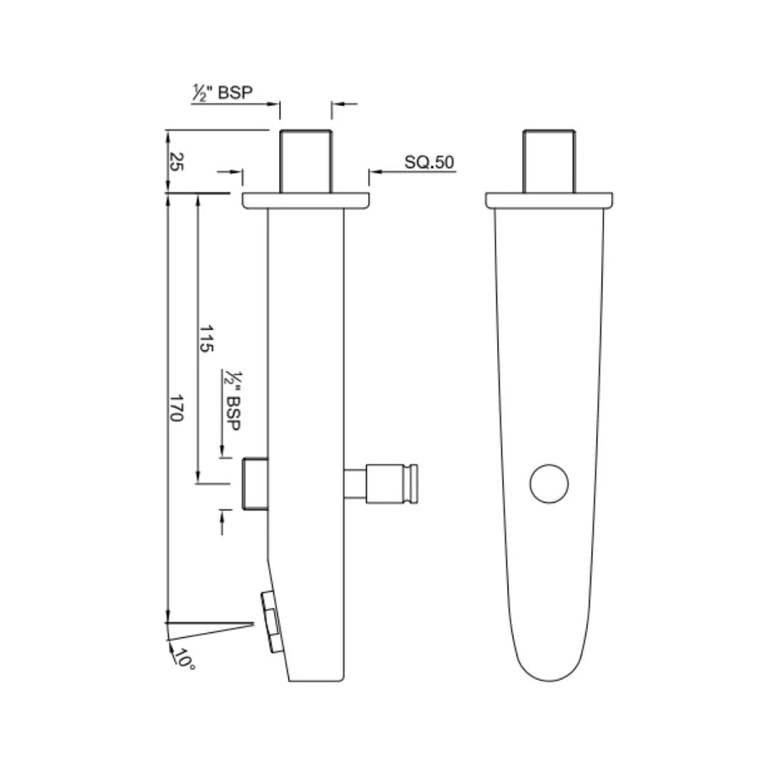 Jaquar Wall Mounted Spout Vignette Prime SPJ-SSF-81463 - Stainless Steel