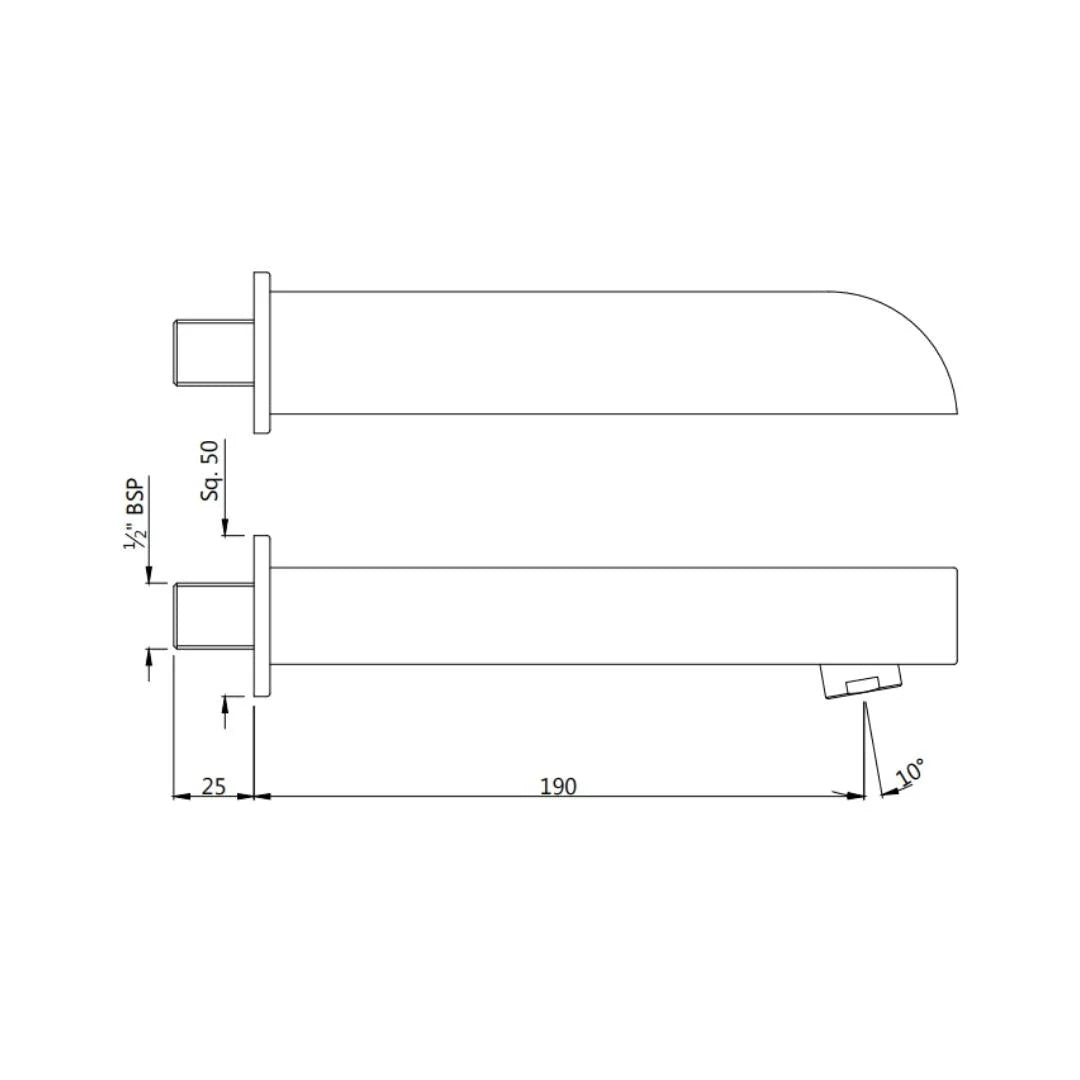 Jaquar Wall Mounted Spout Alive SPJ-SSF-85429 - Stainless Steel