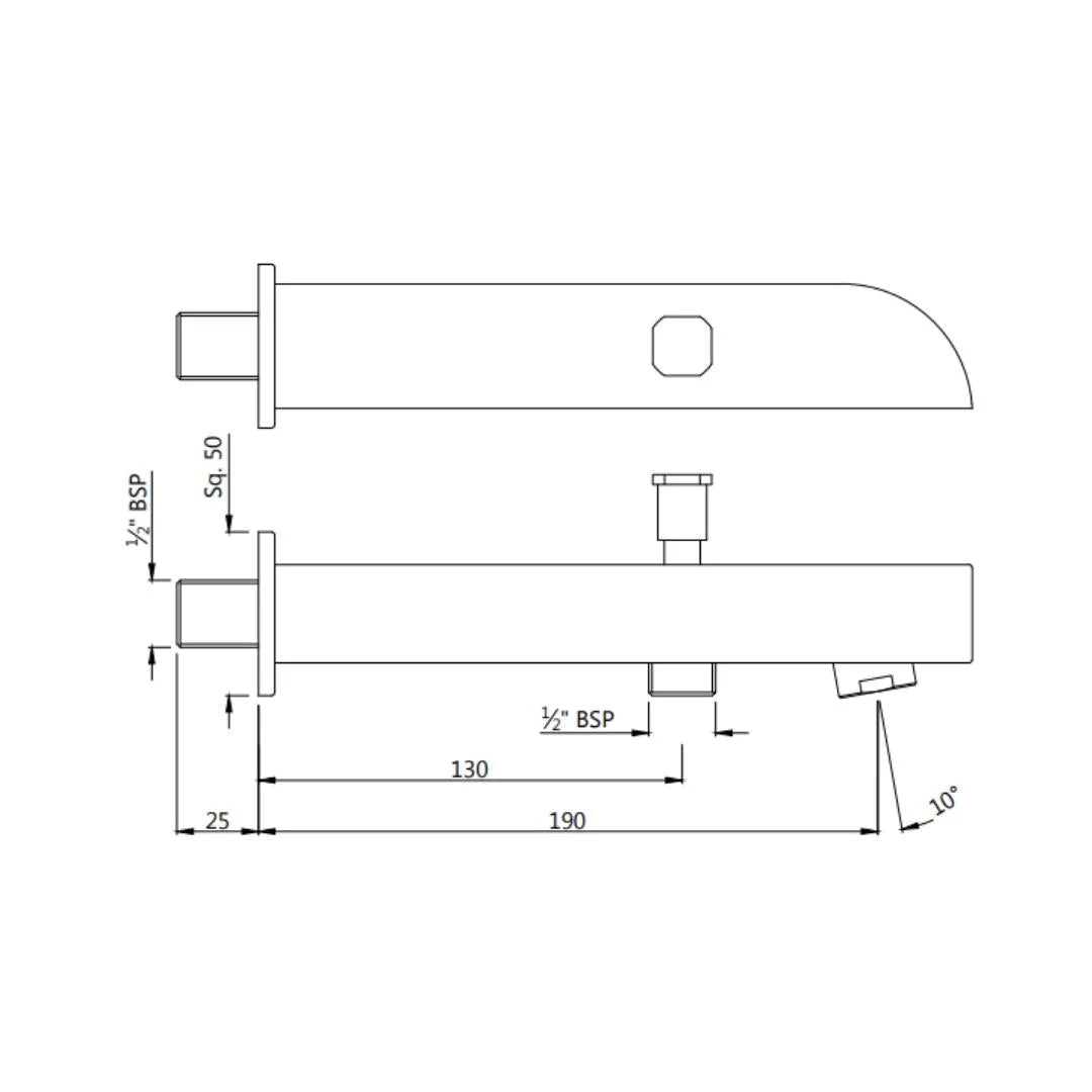 Jaquar Wall Mounted Spout Alive SPJ-SSF-85463 - Stainless Steel