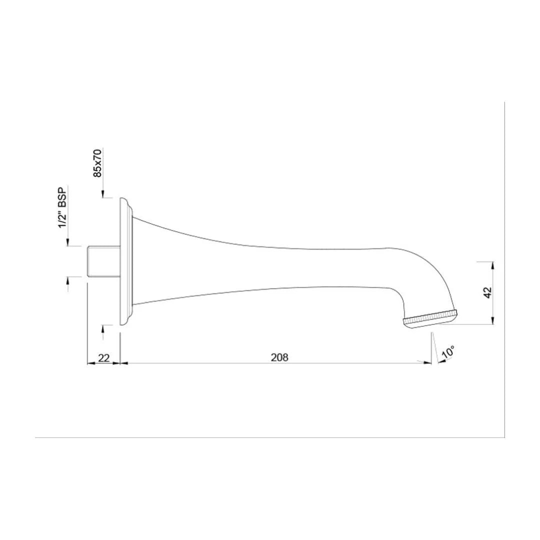 Jaquar Wall Mounted Spout Queens Prime SPJ-WHM-7429PM - White Matt