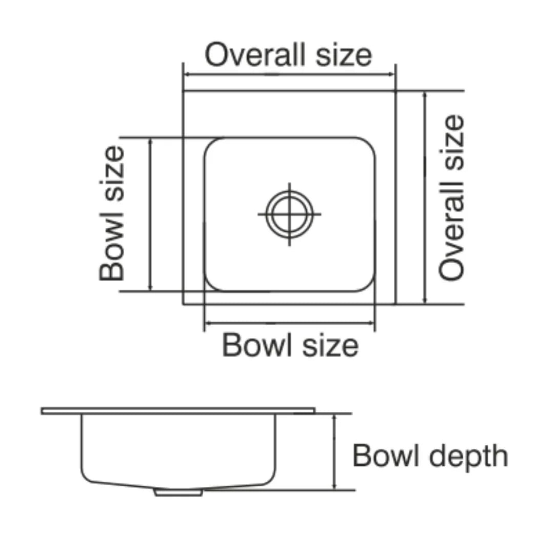 Nirali Stainless Steel Sink Pantry Collection SQUARE UNIQUE ( 12 x 12 inches ) - Satin