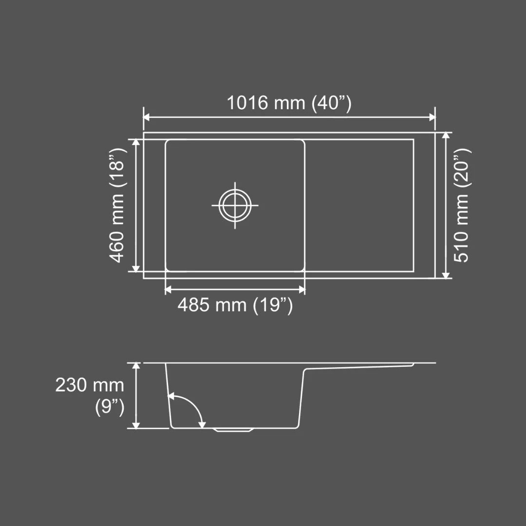 Nirali Stainless Steel Sink Magnus Range MAESTRO BIG ( 40 x 20 inches ) - Satin