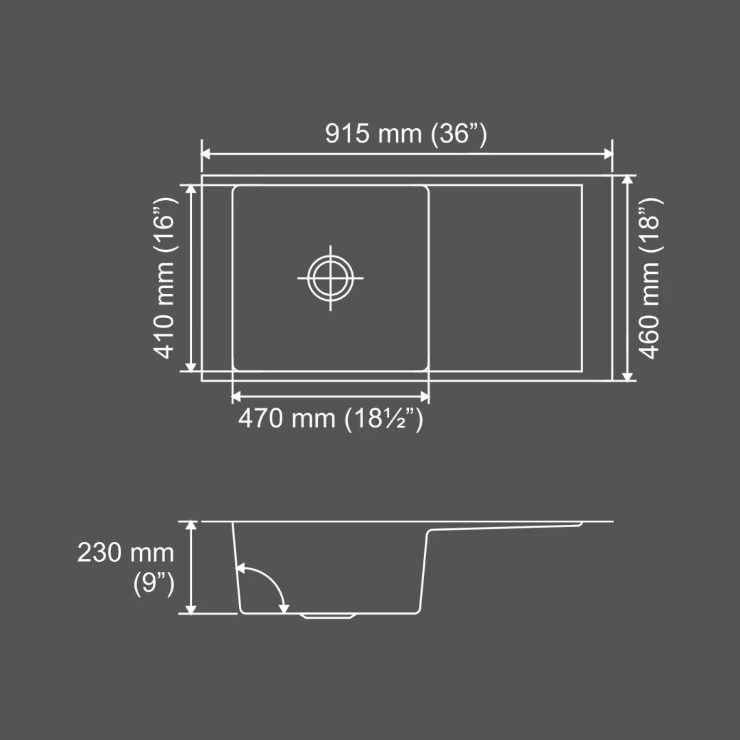 Nirali Stainless Steel Sink Magnus Range MAESTRO SMALL ( 36 x 18 inches ) - Satin
