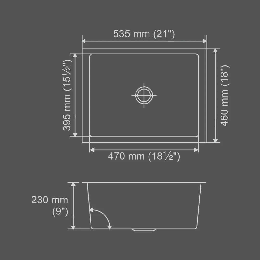 Nirali Stainless Steel Sink Magnus Range MAXELL BIG ( 21 x 18 inches ) - Matt