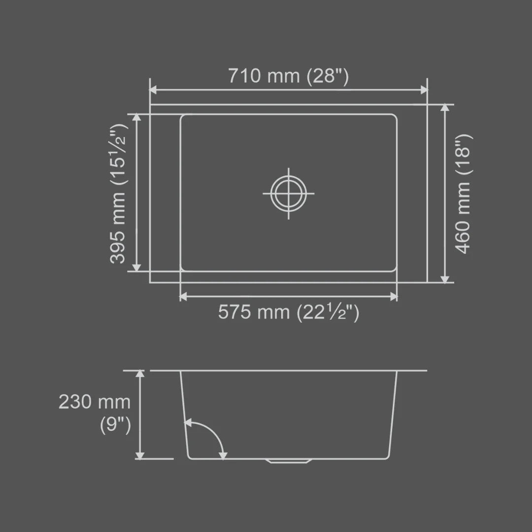 Nirali Stainless Steel Sink Magnus Range MAXUS BIG ( 28 x 18 inches ) - Satin