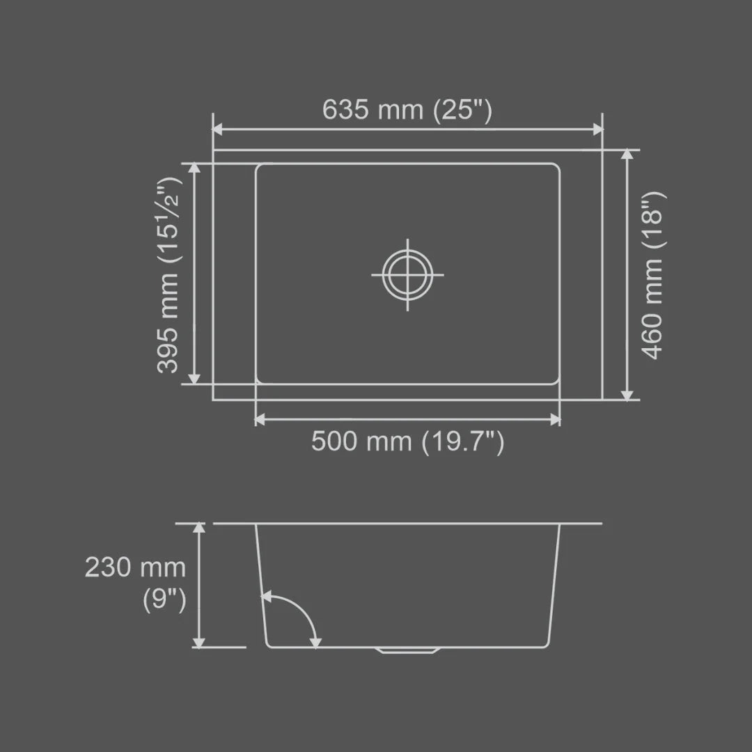 Nirali Stainless Steel Sink Magnus Range MAXUS SMALL ( 25 x 18 inches ) - Satin