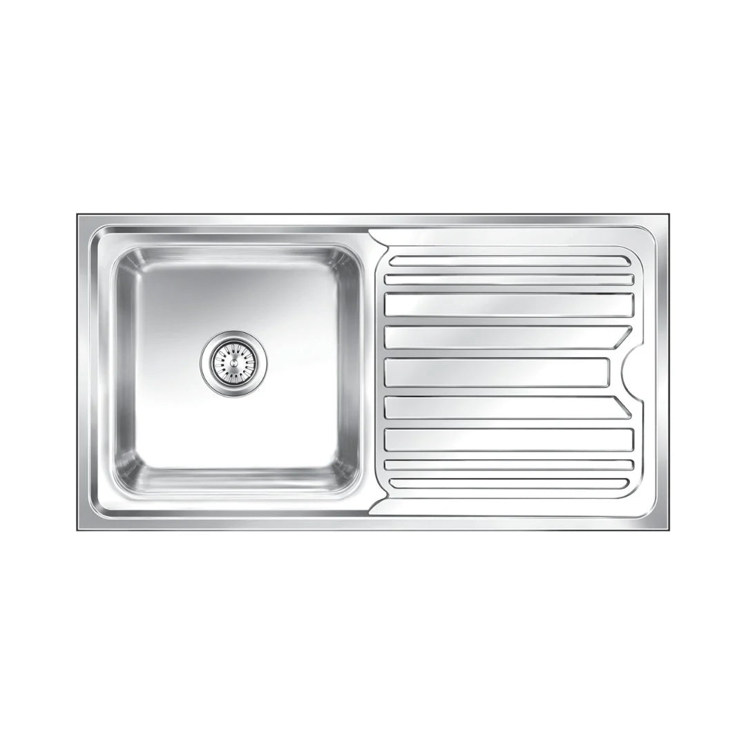 Nirali Stainless Steel Sink Silent Square Range OLYMPIA SMALL ( 37.5 x 20 inches ) - Anti-Scratch