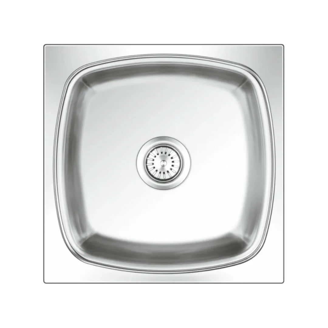 Nirali Stainless Steel Sink Popular Range SQUARE PLAIN BIG ( 19 x 19 inches ) - Satin