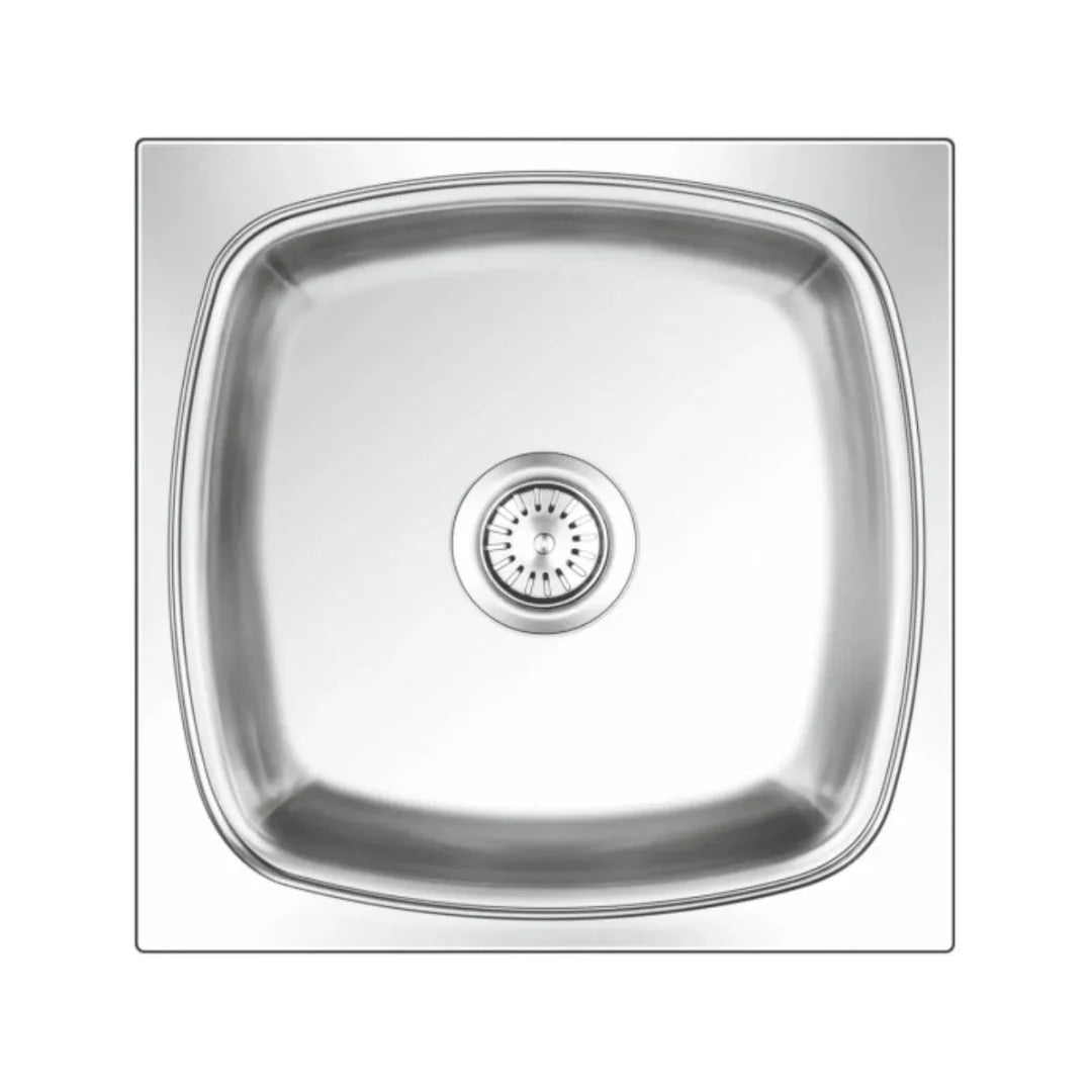 Nirali Stainless Steel Sink Popular Range SQUARE PLAIN DELUXE BIG ( 19 x 19 inches ) - Glossy