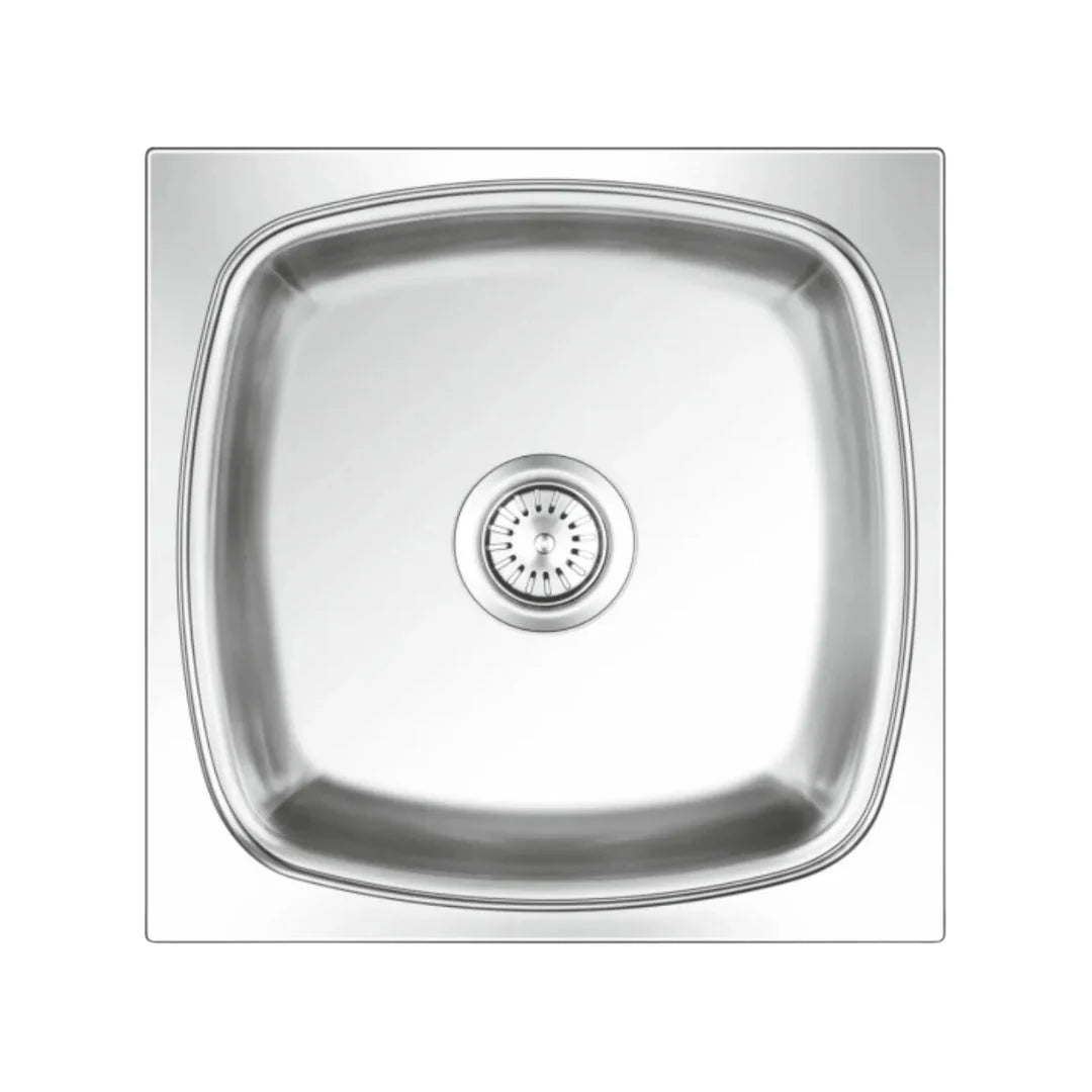 Nirali Stainless Steel Sink Popular Range SQUARE PLAIN SMALL ( 17 x 17 inches ) - Glossy