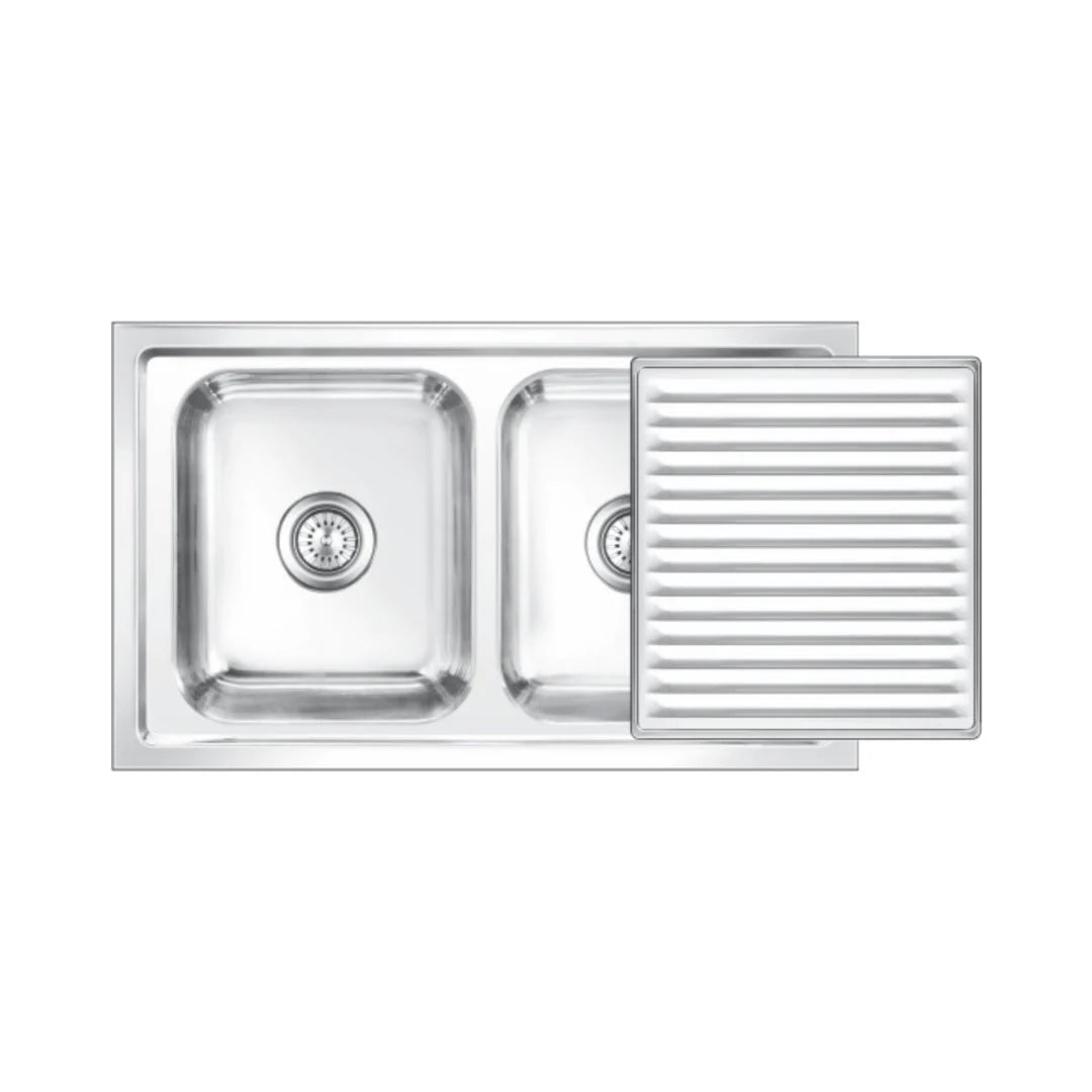 Nirali Stainless Steel Sink D'Signo Range SUPER SLIDER BIG 9.5 ( 33.5 x 20 inches ) - Glossy