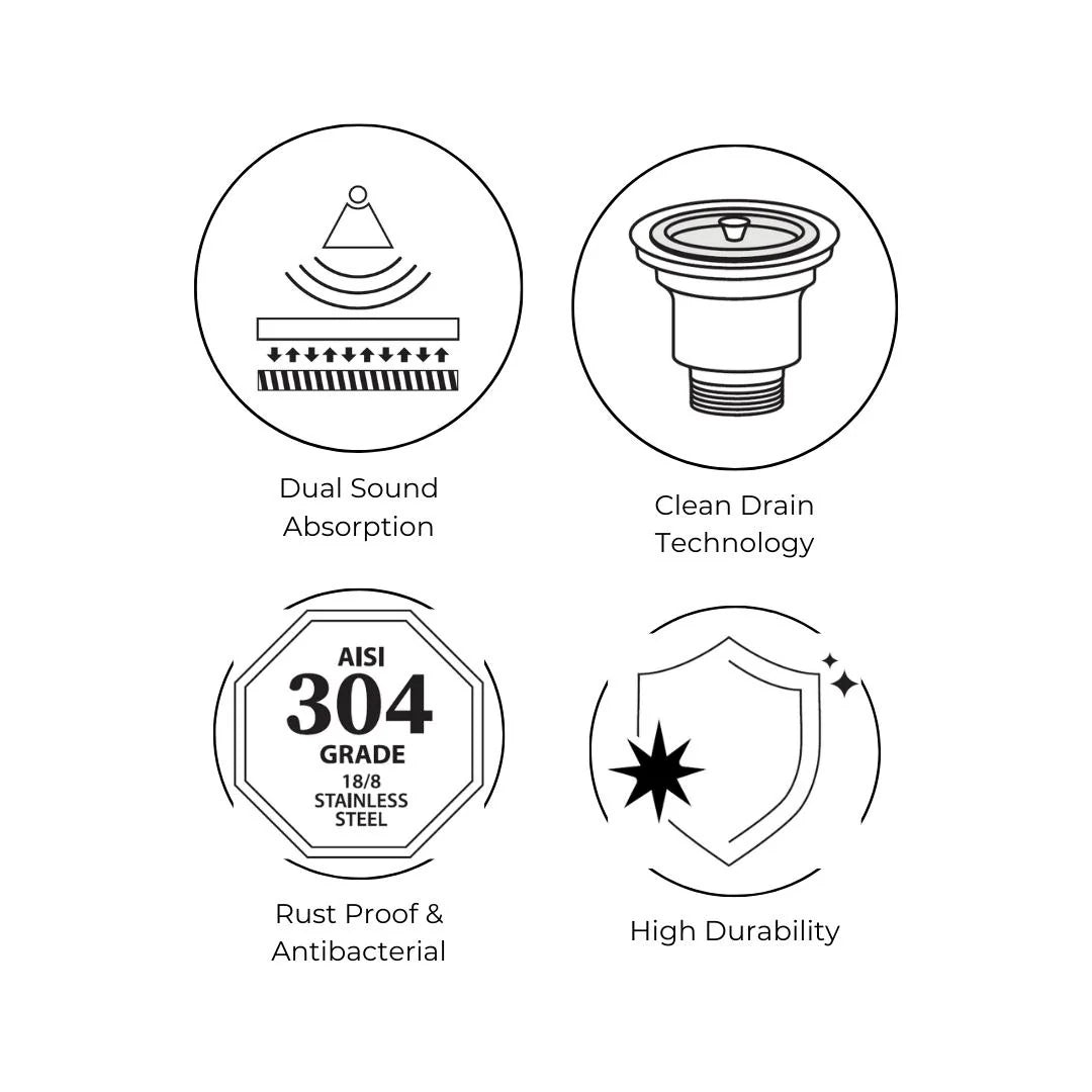 Hindware Stainless Steel Sink Designer Series SUPERIO NEO PLUS 45x20x9 ( 45 x 20 inches ) - Satin