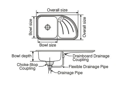 Nirali Stainless Steel Sink D'Signo Range ULTIMO RHD ( 34 x 21 inches ) - Satin