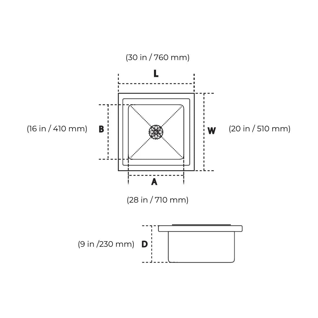 Hindware Stainless Steel Sink Designer Series VANESSA ( 30 x 20 inches ) - Satin