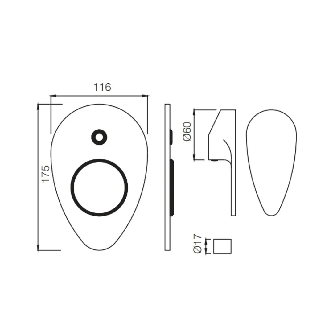 Jaquar 2 Way Diverter Vignette Prime VGP-BCH-81079NK High Flow - Black Chrome Finish