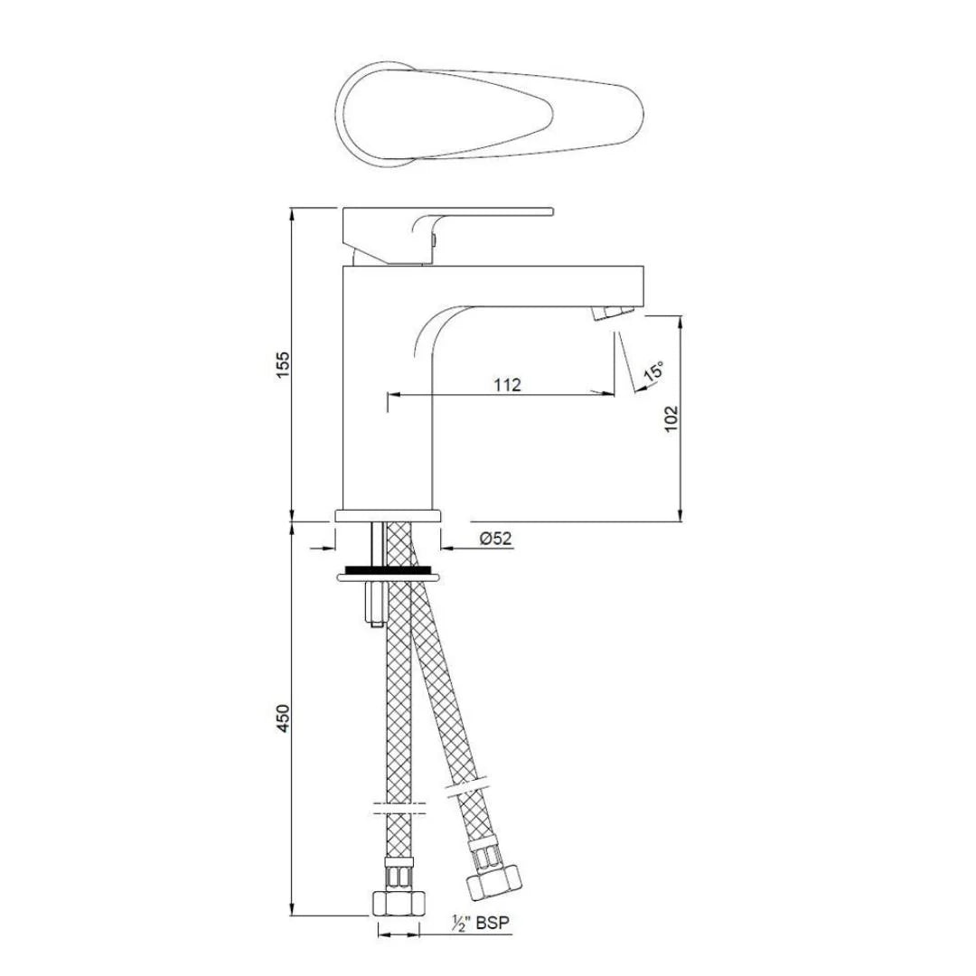 Jaquar Table Mounted Regular Basin Mixer Vignette Prime VGP-BLM-81011B - Black Matt