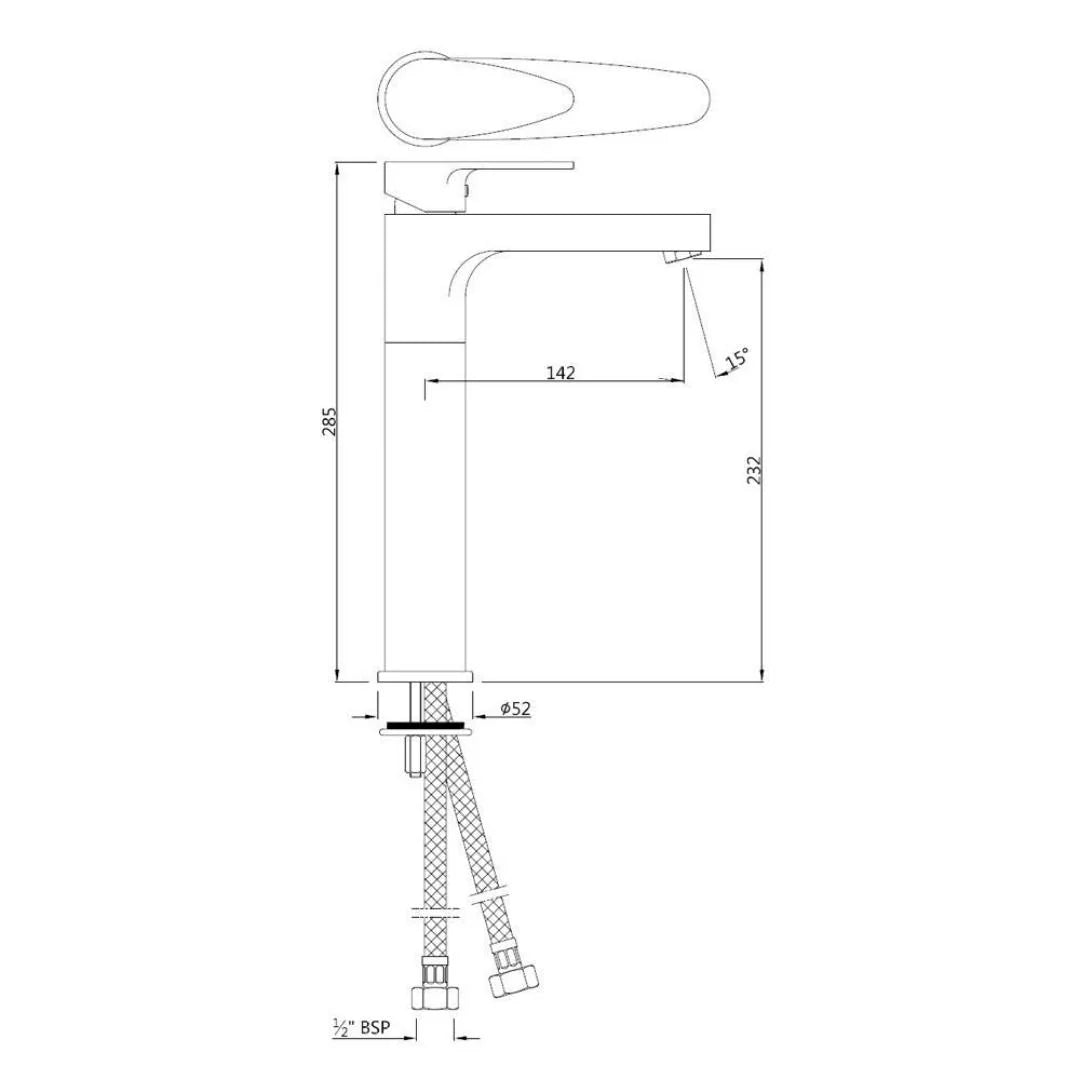 Jaquar Table Mounted Tall Boy Basin Mixer Vignette Prime VGP-CHR-81005NB - Chrome