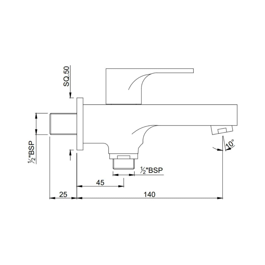 Jaquar WC Area 2 Way Bib Tap Vignette Prime VGP-CHR-81041 - Chrome