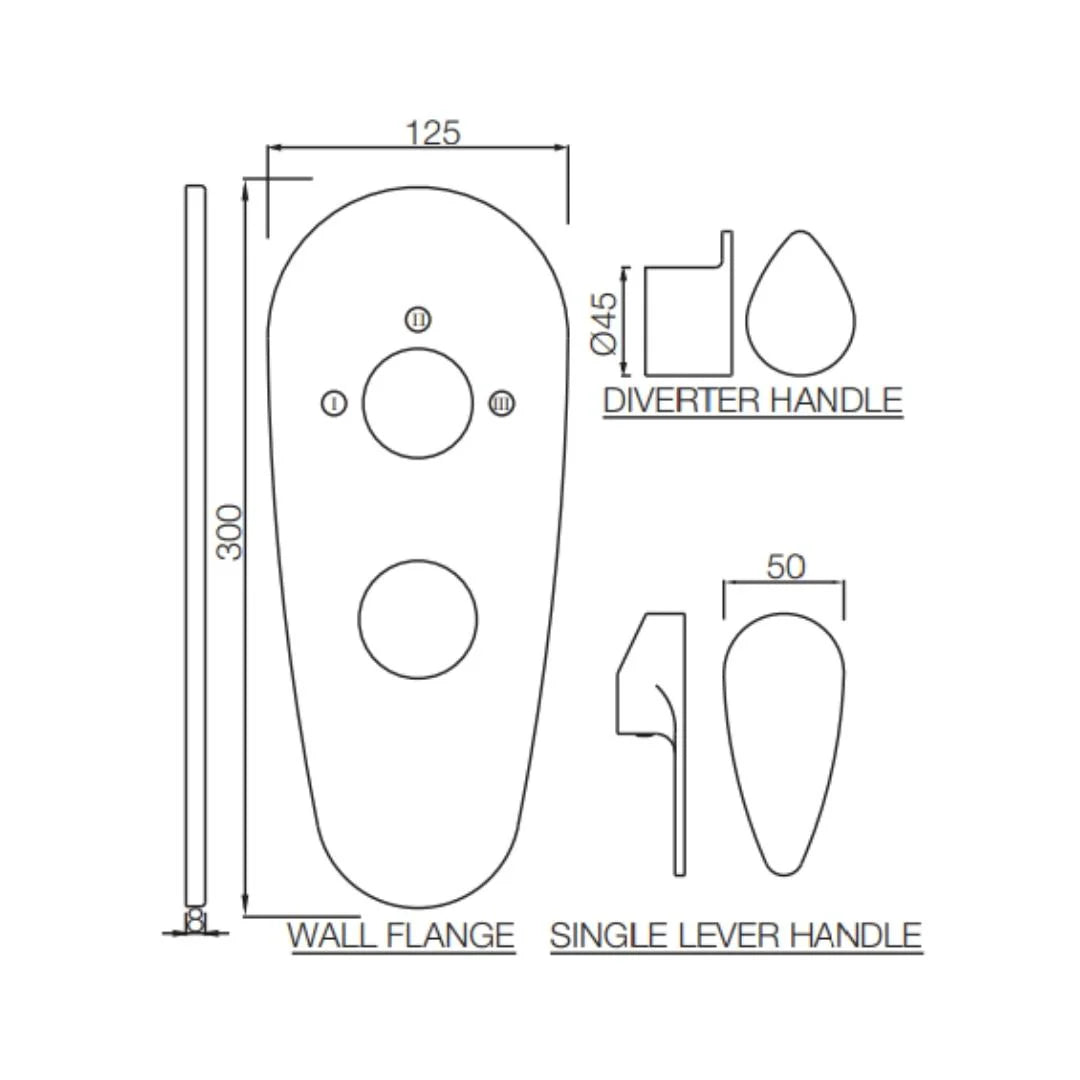 Jaquar 3 Way Diverter Vignette Prime VGP-CHR-81783NK Normal Flow - Chrome Finish