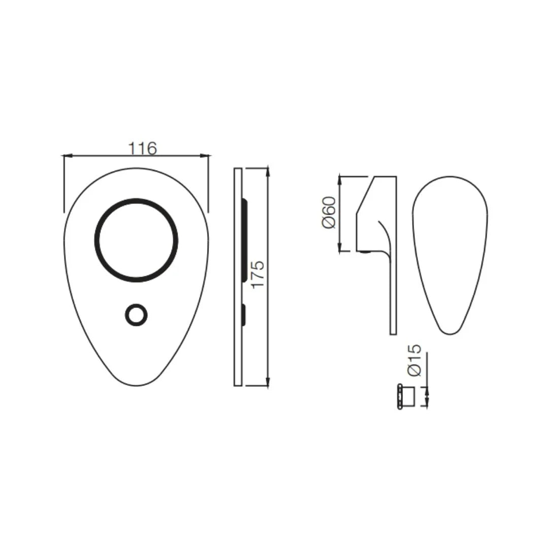 Jaquar 2 Way Diverter Vignette Prime VGP-GRF-81193 Normal Flow - Graphite Finish