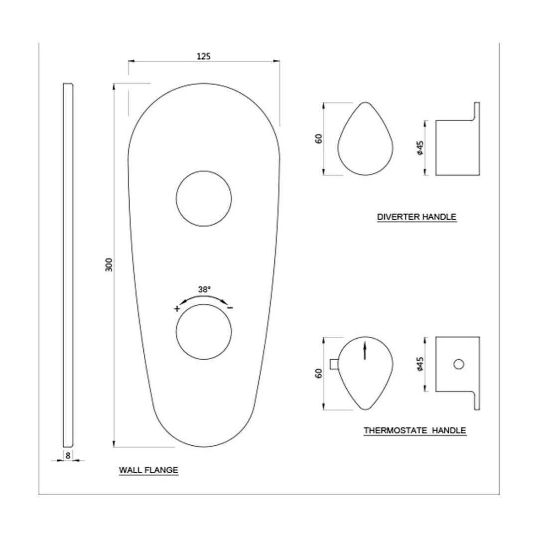 Jaquar 1 Way Thermostatic Diverter Vignette Prime VGP-WHM-81661 Normal Flow - White Matt Finish