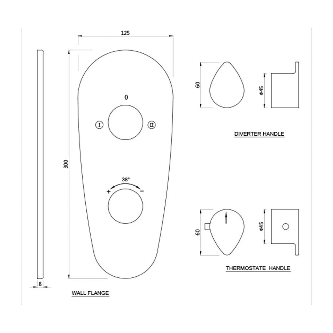 Jaquar 2 Way Thermostatic Diverter Vignette Prime VGP-WHM-81681 Normal Flow - White Matt Finish