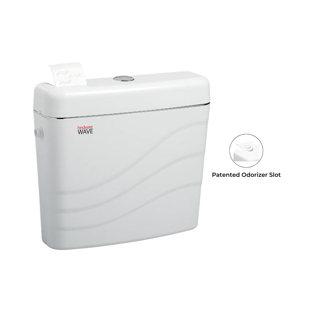 Hindware External Wall Mounted Cistern Without Frame WAVE - White