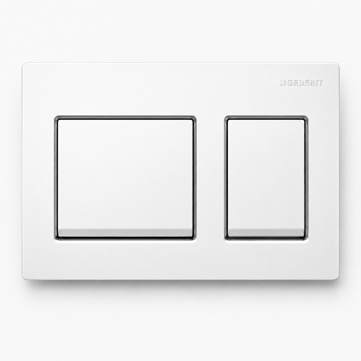 GEBERIT ACTUATOR ALPHA 25 SQUARE FLUSH PLATE-WHITE