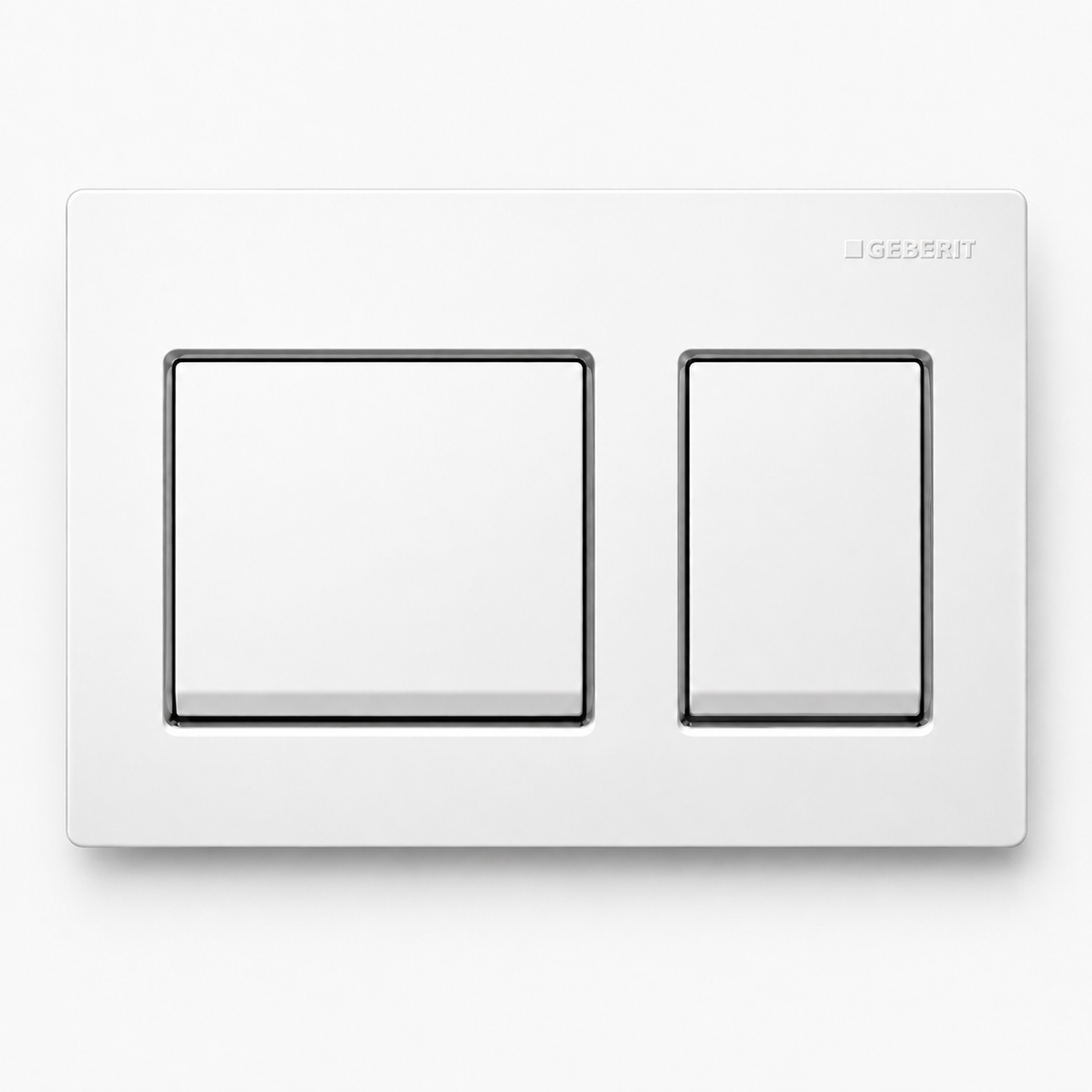 GEBERIT ACTUATOR ALPHA 25 SQUARE FLUSH PLATE-WHITE