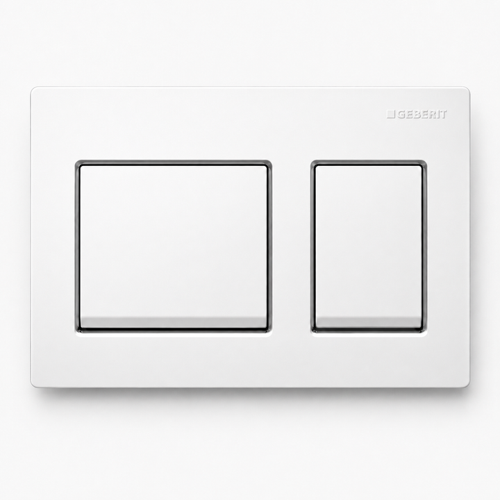 GEBERIT ACTUATOR ALPHA 25 SQUARE FLUSH PLATE-WHITE